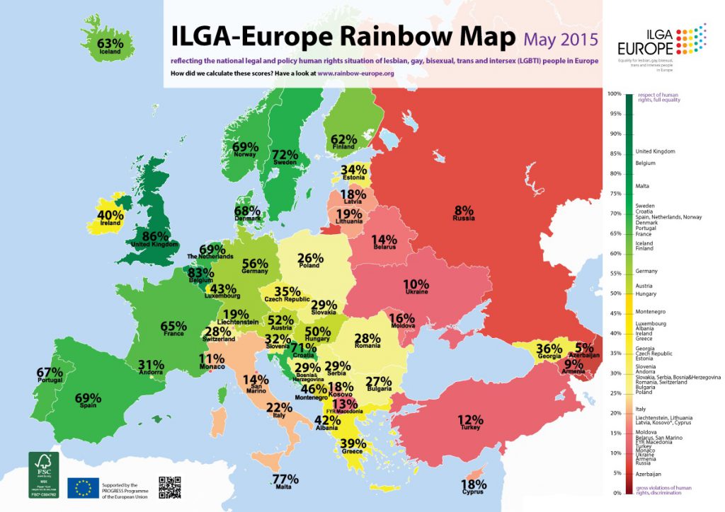 ILGA RAINBOW MAP 2015
