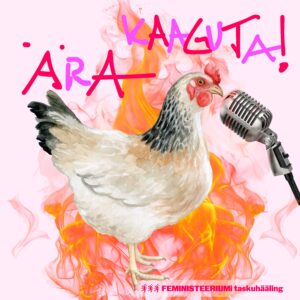 Kana mikrofoni ees, taustal leegid.