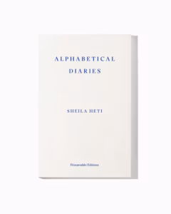 Valge raamat "Alphabetical diaries" valgel taustal